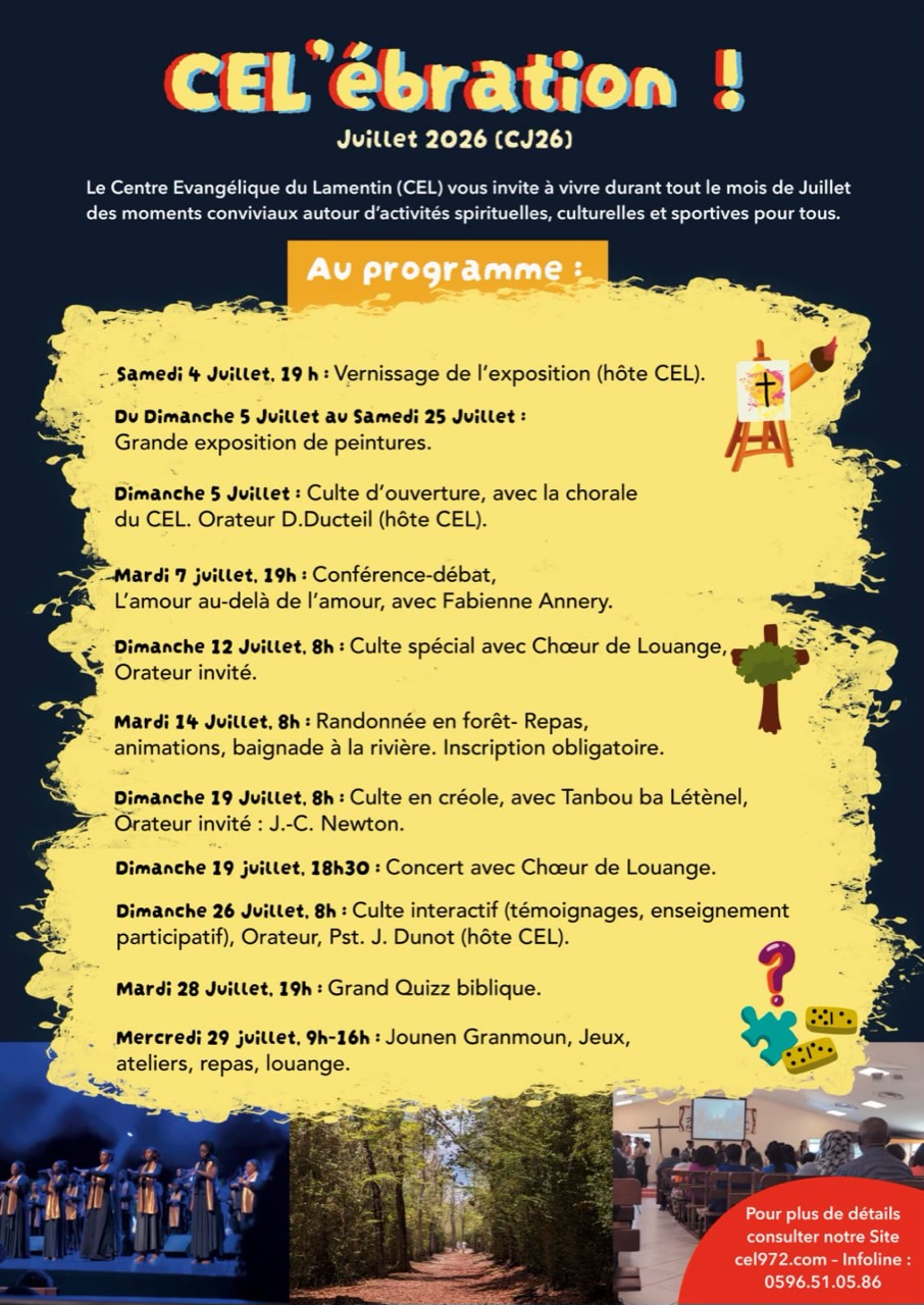 Programme CEL'Ébration juillet 2026
